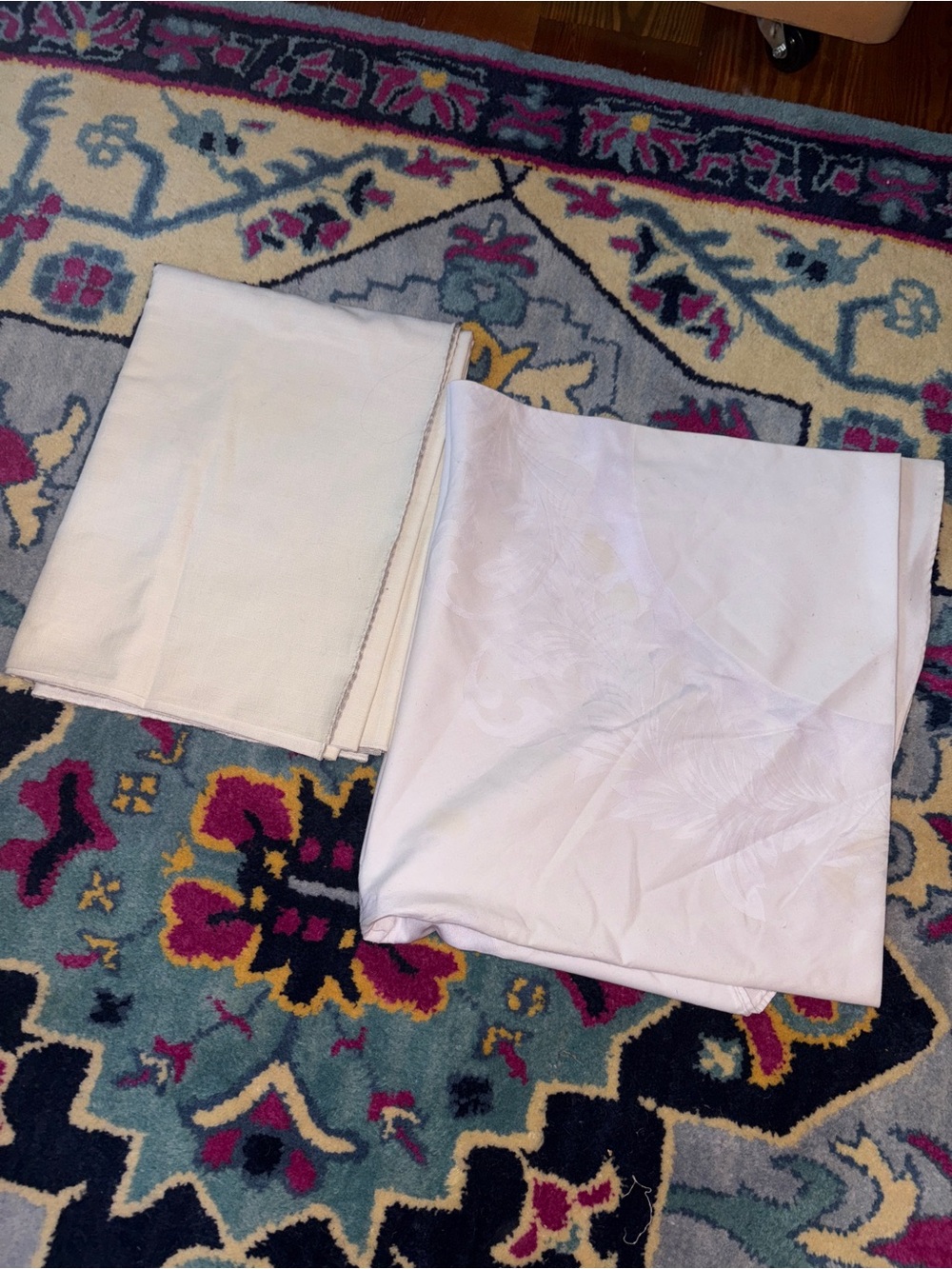 Vintage antique White table cloths linen dining room